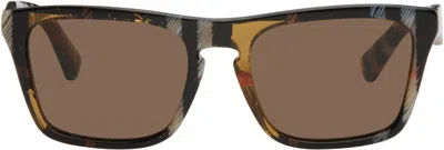 Burberry Brown Code Square Sunglasses In 414673