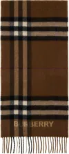 Burberry Brown Contrast Check Cashmere Scarf