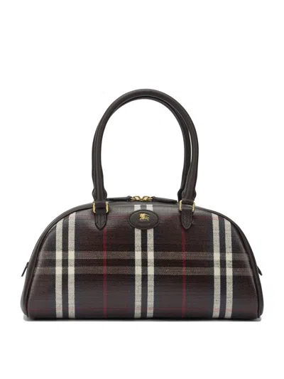 Burberry Brown Cotton Blend Crossbody Bag In Multi