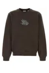 Burberry Brown Cotton Blend Sweatshirt In Shadow