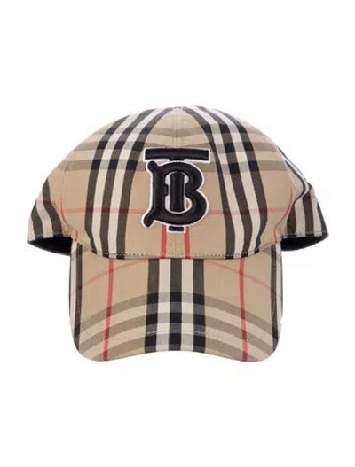 Pre-owned Burberry Brown Cotton  Baseball Cap With Snap Closure At Back