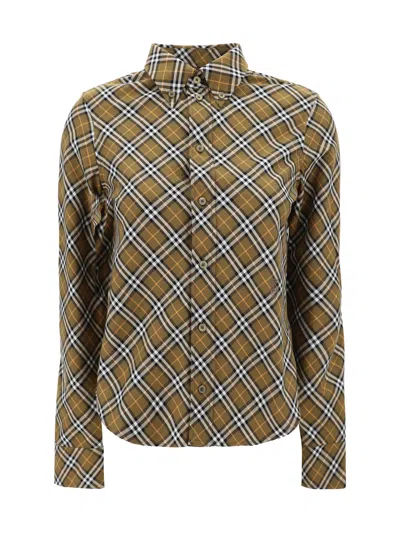 BURBERRY BROWN COTTON SHIRT