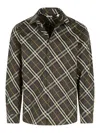 Burberry Long Sleeve Button-down Shirt With Plaid Design In Green