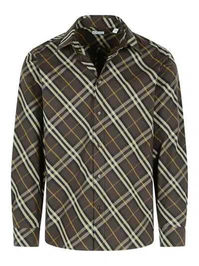BURBERRY BROWN COTTON SHIRT