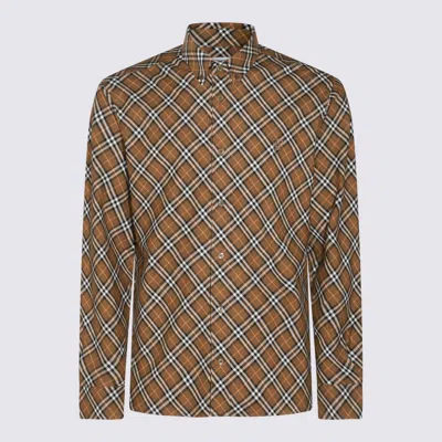 Burberry Brown Cotton Shirt In Oxide Ip Check