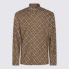 Burberry Beige Button-down Shirt With Check Pattern In Brown