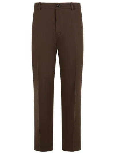 BURBERRY BURBERRY BROWN COTTON TROUSERS
