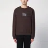 Burberry Brown Paisley Ekd Cotton Blend Sweatshirt In Black