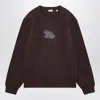 Burberry Brown Paisley Ekd Cotton Blend Sweatshirt In Black