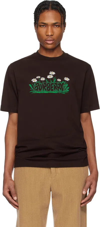 Burberry Brown Daisy Logo T-shirt In Peat