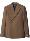 BURBERRY BROWN DOUBLE-BREASTED WOOL BLAZER