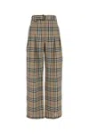 Burberry Brown Embroidered Twill Wide-leg Pant In Neutral