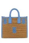 Burberry Woman Raffia Mini Freya Handbag In Brown