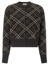 Burberry Ribbed Cuff Long Sleeve Knit Cardigan In Gray