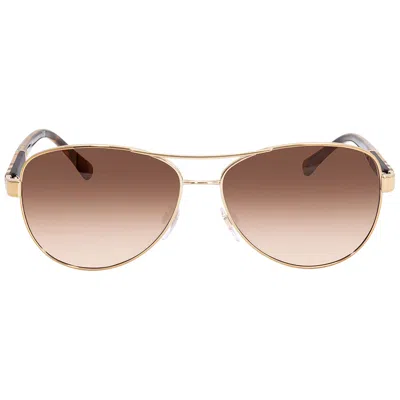 Burberry Brown Gradient Pilot Unisex Sunglasses Be3080 114513 59 In Gold
