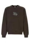 Burberry Brown Paisley Ekd Cotton Blend Sweatshirt In Brown