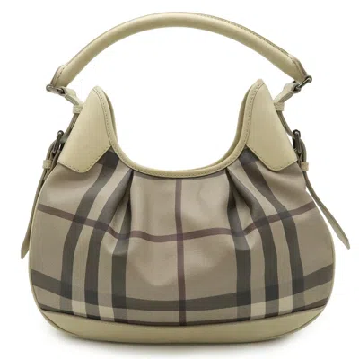 Pre-owned Burberry Brown Grayish Pvc Leather Shoulder Bag ()