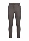 Burberry Brown Herringbone Stretch Cotton Jodhpur Trousers In Gray