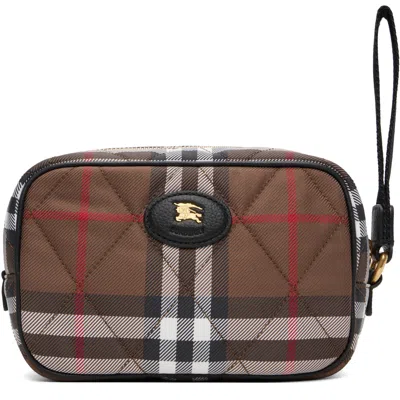 Burberry ブラウン Horseshoe ポーチ In C6741 Chocolate Brow