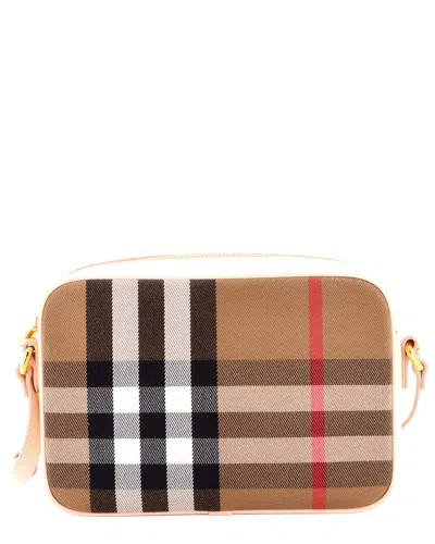 Burberry Brown House Check Canvas Camera Bag Large (authentic Pre-loved)