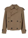 Burberry Men Brown Jacket With Lapels On The Front And Belts On The Cuffs In Cotton Man In Brown