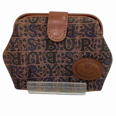 Pre-owned Burberry Brown Jacquard Leather Coin Purse/coin Case ()