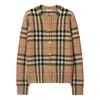 Burberry Clara Check Cashmere Crewneck Cardigan In Multi
