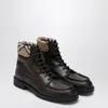 Burberry Leather Ankle Boots Round Toe In Brown