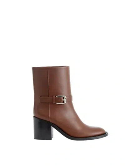 Pre-owned Burberry Brown Leather Ankle Boots