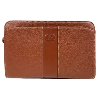 Pre-owned Burberry Brown Leather Clutch Bag ()