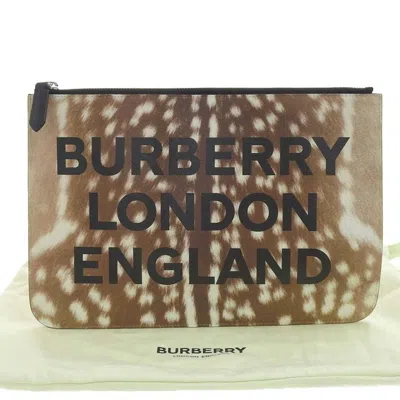 Pre-owned Burberry Brown Leather Clutch Bag ()