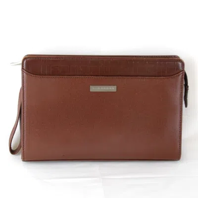 Pre-owned Burberry Brown Leather Clutch Bag ()