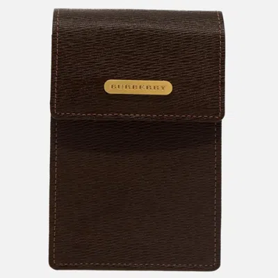 Pre-owned Burberry Brown Leather Clutch Bag ()