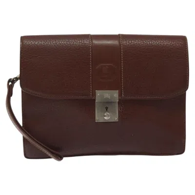 Pre-owned Burberry Brown Leather Clutch Bag ()