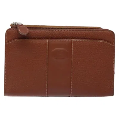 Pre-owned Burberry Brown Leather Clutch Bag ()