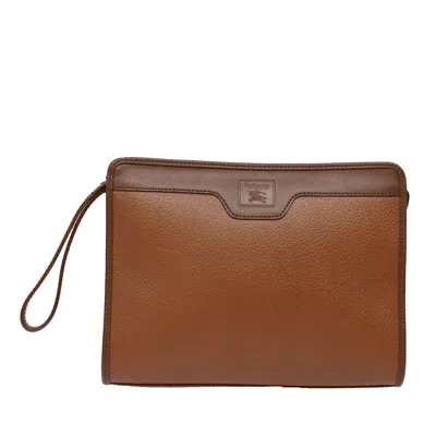 Burberry Brown Leather Clutch Bag ()