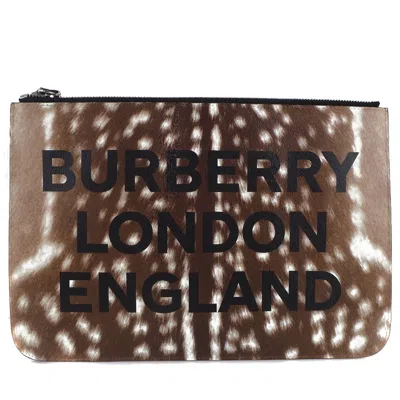 Pre-owned Burberry Brown Leather Clutch Bag ()