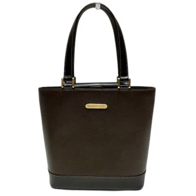 Pre-owned Burberry Brown Leather Handbag Tote Bag ()