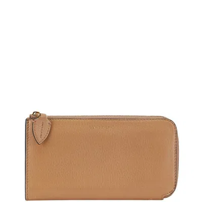 Pre-owned Burberry Brown Leather Long Wallet (bi-fold) ()