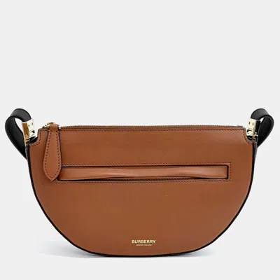 Pre-owned Burberry Brown Leather Olympia Mini Bag