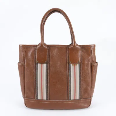 Pre-owned Burberry Brown Leather Shoulder Bag Tote Bag ()
