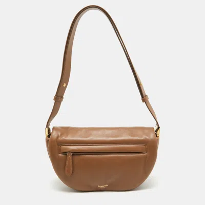 Pre-owned Burberry Brown Leather Small Olympia Shoulder Bag