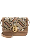 Burberry Brown Leather Tb Small Flap Bag (authentic Pre-loved) In Blue