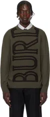 Burberry Brown Logo Wool Sweater In Shale