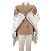 BURBERRY BURBERRY BROWN MARINER PRINT BLANKET DETAIL TECHNICAL WOOL PEA COAT