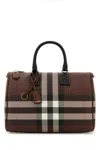 Burberry Printed Canvas Medium Check Handbag In Brown