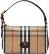 Burberry Women Coated Canvas Handbag With Check Pattern In Neutral