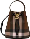 Burberry Brown Mini 'tb' Bucket Bag In Dark Birch Brown