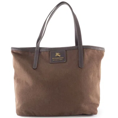 Pre-owned Burberry Brown Multi-color Canvas Wool Felt Tote Bag ()
