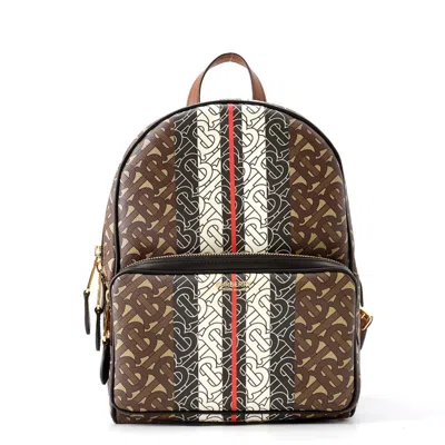 Pre-owned Burberry Brown Multi-color Pvc Leather Backpack () In Brown, Multi-color